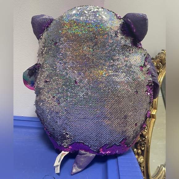 SHIMMEEZ Cristy The Cat Large 14” Pillow Plush Stuffed Animal Reversible Sequins - Picture 4 of 10